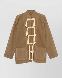 Uma Wang - Wool Blend Band Collar Tassel Jacket - Lyst