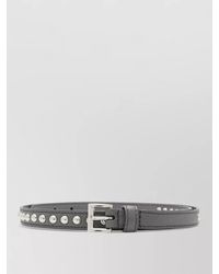Prada - Stud Detail Leather Belt Hardware - Lyst
