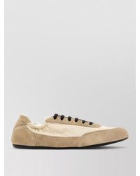 Prada - Two-Tone Suede Low-Top Sneakers - Lyst