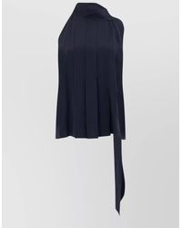 Max Mara - Silk Asymmetric One-Sleeve High-Neck Top - Lyst