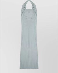 Alysi - Long Halter Neck Dress Open Back - Lyst