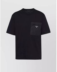 Prada - Re-Nylon And Jersey T-Shirt - Lyst