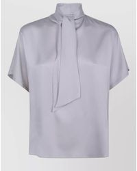 Brunello Cucinelli - Silk Short-Sleeve Blouse - Lyst