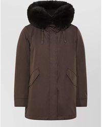 Yves Salomon - Cotton Blend Hooded Parka Jacket - Lyst