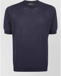 Ballantyne - Crew Neck Cotton Knit Short Sleeve Top - Lyst