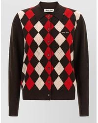 Miu Miu - Diamond-Shaped Collar Cardigan - Lyst
