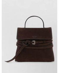Moschino - Tie Me Shoulder Bag Suede Buckle - Lyst