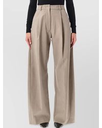 Thelatest - Virgin Wool High-Rise Pleated Balloon Wide-Leg Trousers - Lyst