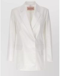 Valentino Garavani - Cotton Double-Breasted Blazer - Lyst
