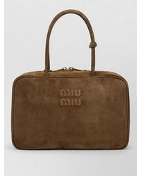 Miu Miu - Rectangular Suede Shoulder Bag Top Handles - Lyst