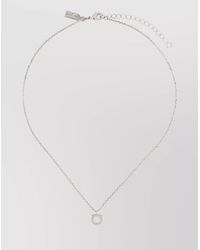 Ferragamo - Crystal Pendant Chain Link Necklace - Lyst