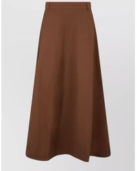 Max Mara - High Waist Flared Long Pleated Skirt - Lyst