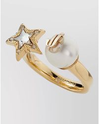 Jimmy Choo - Metal Ring Crystal Star And Pearl - Lyst
