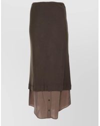 Alysi - Silk-Blend Midi A-Line Skirt - Lyst