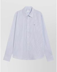 Prada - Striped Shirt Long Sleeves Point Collar - Lyst