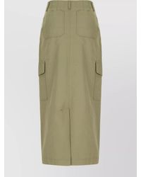 Weekend by Maxmara - High-Waisted Skirt With Cargo Pockets And Slit - Lyst