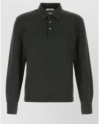 The Row - Wool Silk Knit Polo Shirt - Lyst