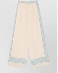 Ermanno Scervino - Geometric Print High Waist Wide Leg Trousers - Lyst