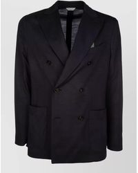 Boglioli - Double Breasted Jacket Notch Lapel Buttons Pockets - Lyst