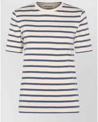Jil Sander - Striped Ribbed Cotton Short-Sleeve T-Shirt - Lyst