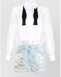 Elisabetta Franchi - Cotton Regular-Fit Knee-Length Shorts - Lyst