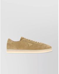 Prada - Beige Suede Sneakers - Lyst