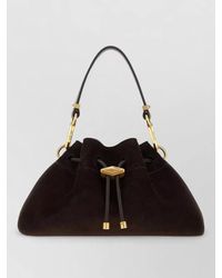 Jimmy Choo - Suede Small Cinch Bucket Bag Top Handle - Lyst