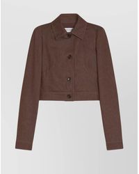 Max Mara - Cropped Denim Effect Jacket - Lyst