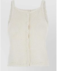 DUNST - Linen Cotton Blend Sleeveless Crochet Top - Lyst