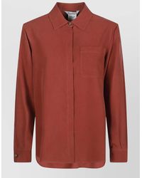 Max Mara - Straight Collar Long Sleeve Shirt Buttoned Cuffs - Lyst