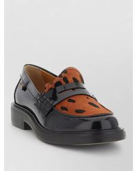 Tod's - Pony Hair Animal Print Round Toe Loafers - Lyst