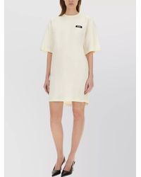 MSGM - Logo-Print Cotton Mini Dress - Lyst