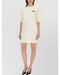 MSGM - Cotton Logo-Print Mini Dress - Lyst