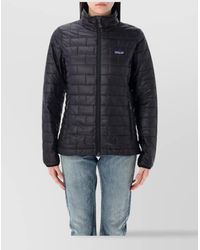 Patagonia - Quilted High Collar Jacket With Side Zip Pockets - Lyst