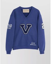 Valentino Garavani - V-Neck Knitwear Sweatshirt Graphic Print - Lyst