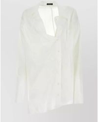 Ann Demeulemeester - Cotton Poplin Asymmetric Shirt - Lyst