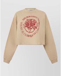 Golden Goose - Cropped Logo Print Sweatshirt - Lyst