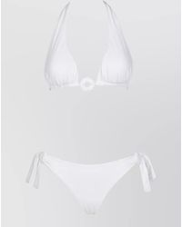 Fisico - Ruffled Triangle Bikini Top Ring Detail - Lyst