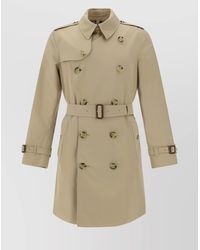 Burberry - Cotton Double-Breasted Belted Mid-Length Trench Coat - Lyst