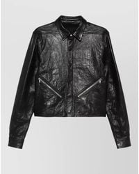 Rick Owens - Leather Long-Sleeve Shirt Jacket - Lyst