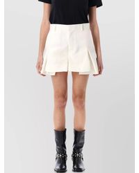 Sacai - Pleated Shorts With Belt Loops And Side Pockets - Lyst