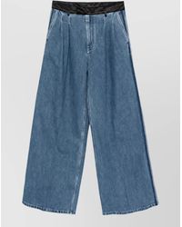 forte_forte - Pleated Wide Leg Denim Jeans - Lyst