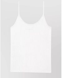 Courreges - Ribbed-Knit Sleeveless Scoop-Neck Tank Top - Lyst
