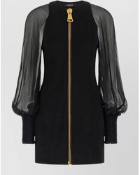 Balmain - Mini Dress With Xl Zip - Lyst