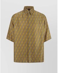 Fendi - Silk Oversized Short-Sleeve Printed Shirt - Lyst