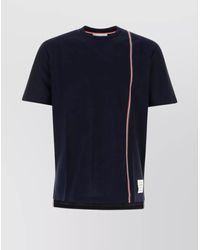 Thom Browne - Cotton Jersey Rwb Stripe Short-Sleeve T-Shirt - Lyst