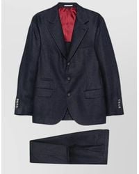Brunello Cucinelli - Silk Blend Suit Single Breasted Notch Lapel - Lyst