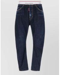 DSquared² - Denim Jeans Contrast Waistband Belt Loops Pockets - Lyst