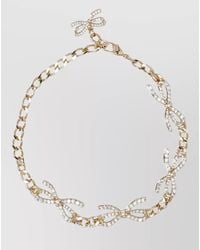 Self-Portrait - Plated Brass Bracelet Iconic Bow - Lyst
