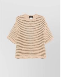 Fabiana Filippi - Metallic Open Knit Short Sleeve Jumper - Lyst